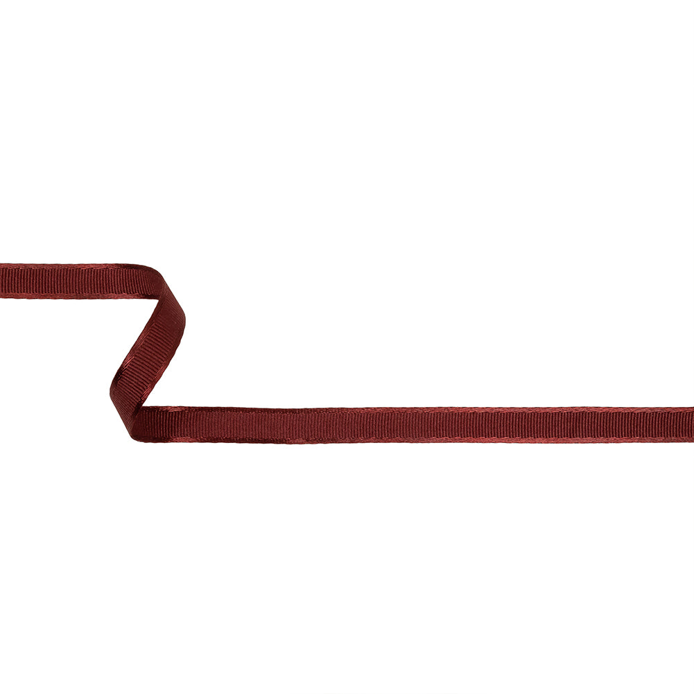 Wine Satin-Edged Grosgrain Ribbon - 0.375