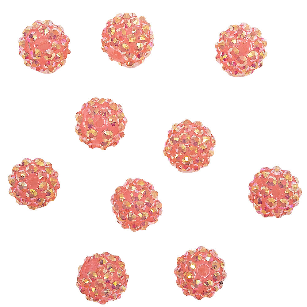 Pink AB Rhinestone and Resin Faceted 14mm Beads - 10pc - Joann Fabrics