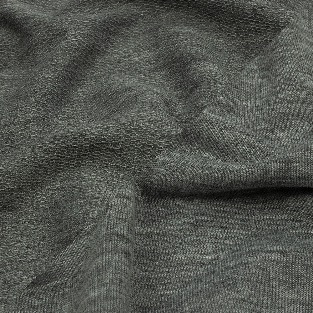 Heathered Gray Lightweight Stretch Recycled Polyester French Terry - Joann Fabrics