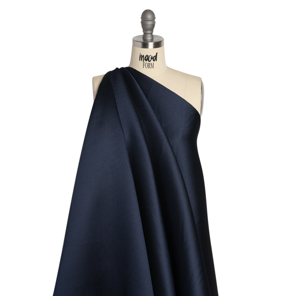 Polyester and Silk Mikado Pique Made in Italy - Navy - Premium Collection - Joann Fabrics