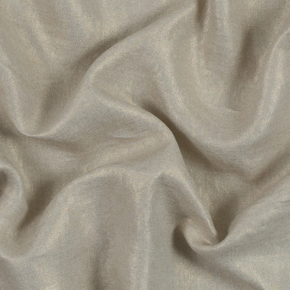 Lightweight Linen Woven with Metallic Gold Foil - Oatmeal - Simone Collection - Joann Fabrics