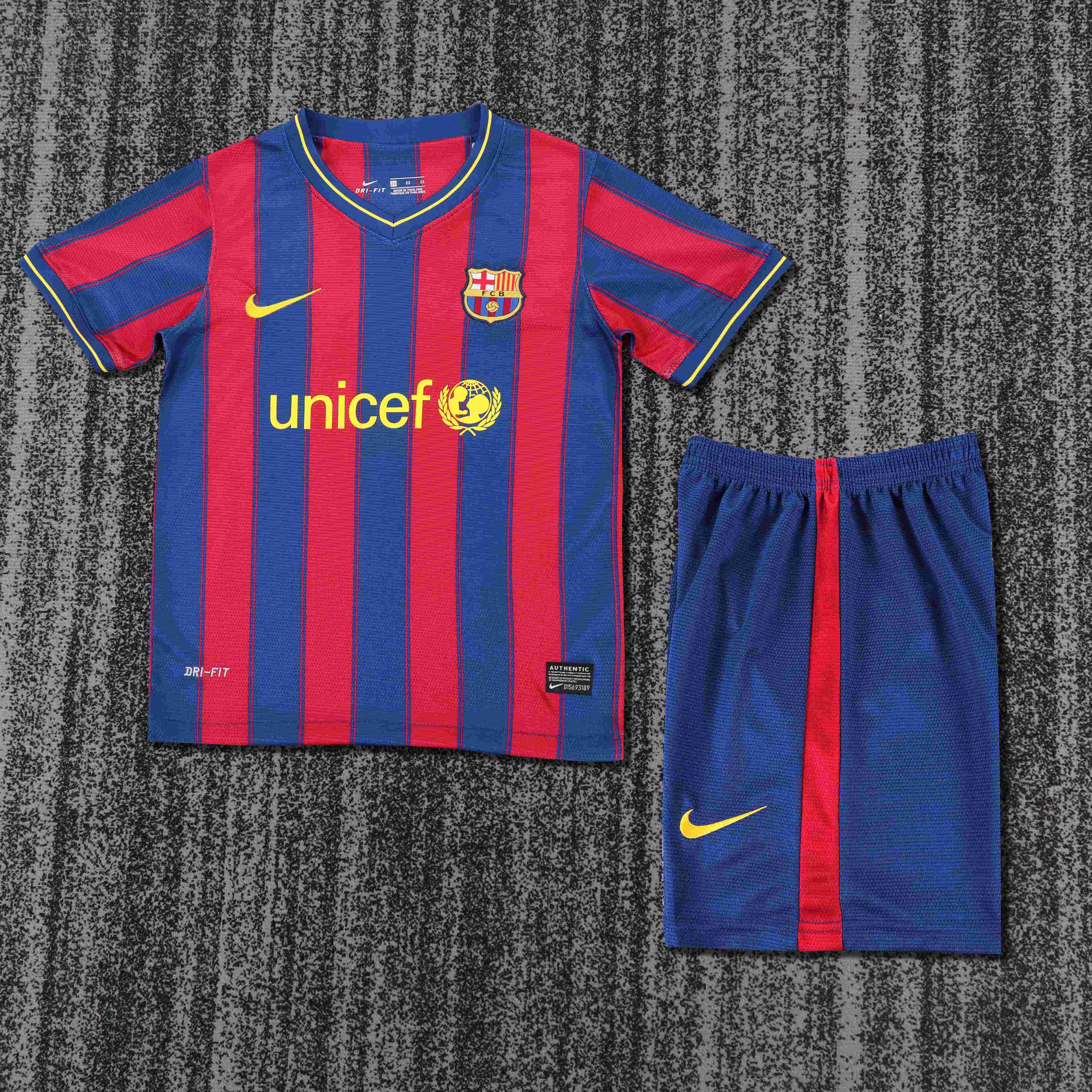 2009-2010 Retro Barcelona Home Football Shirt 1:1 Thai Quality Kids Size