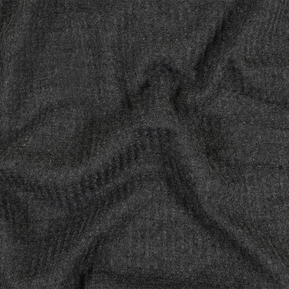 Charcoal Heathered Polyester Waffle Sweater Knit - Joann Fabrics