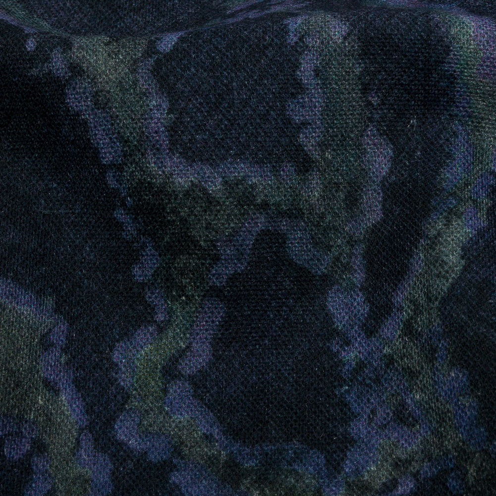 Linen and Rayon Woven Print - Dark Purple and Green Snake Abstract - Mood Exclusive Ophidian - Joann Fabrics