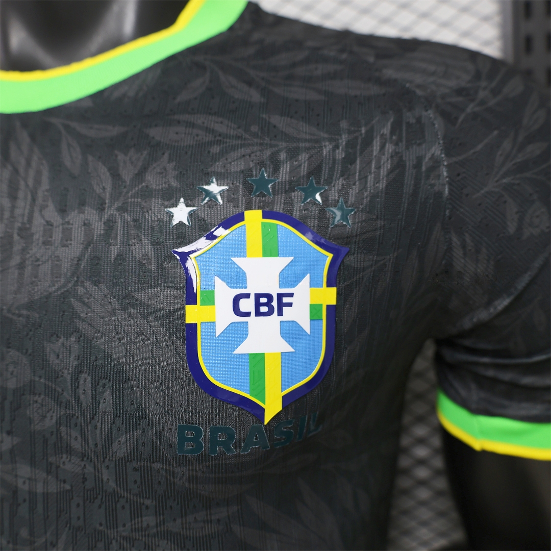 Brazil 2026 Black With Green Trim Brazilian Football Players Special Edition Jersey - Player Version - UnitedFutballJersey