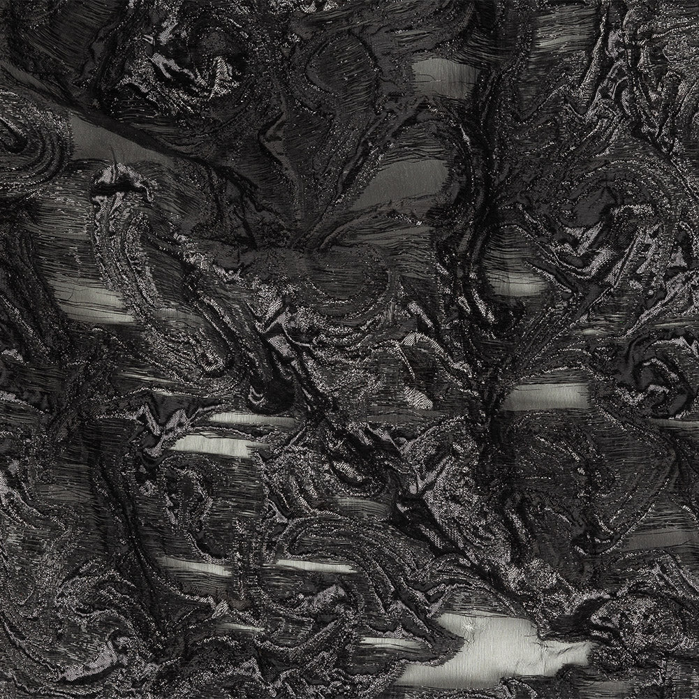 Mood Exclusive Metallic Black Swirls Sheer Organza Luxury Brocade - Joann Fabrics
