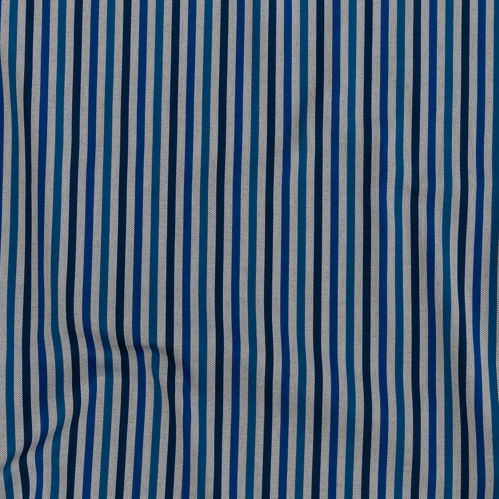 Premium Gradient Blue Bengal Stripes and Checks Cotton Shirting - Joann Fabrics