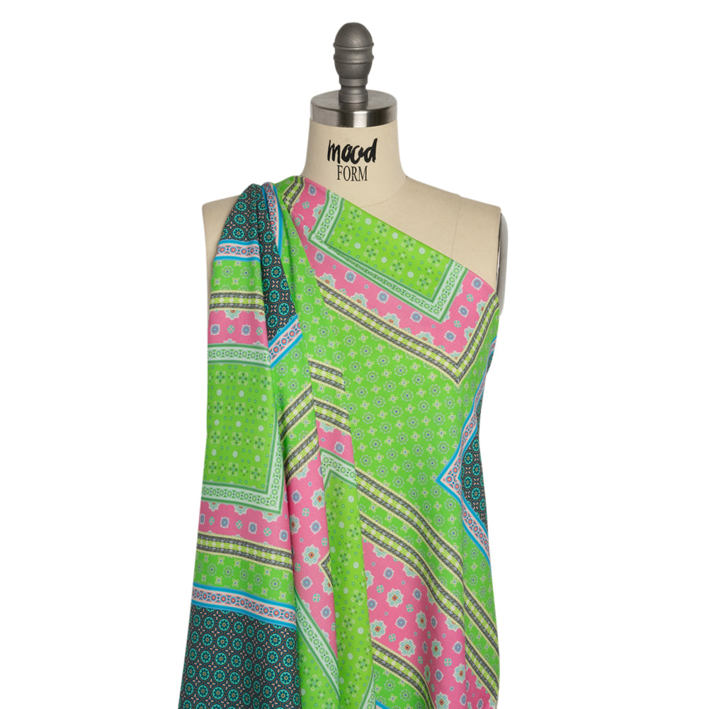 Mood Exclusive Lime Vibrant Views Stretch Sustainable Rayon Batiste Panel - Joann Fabrics