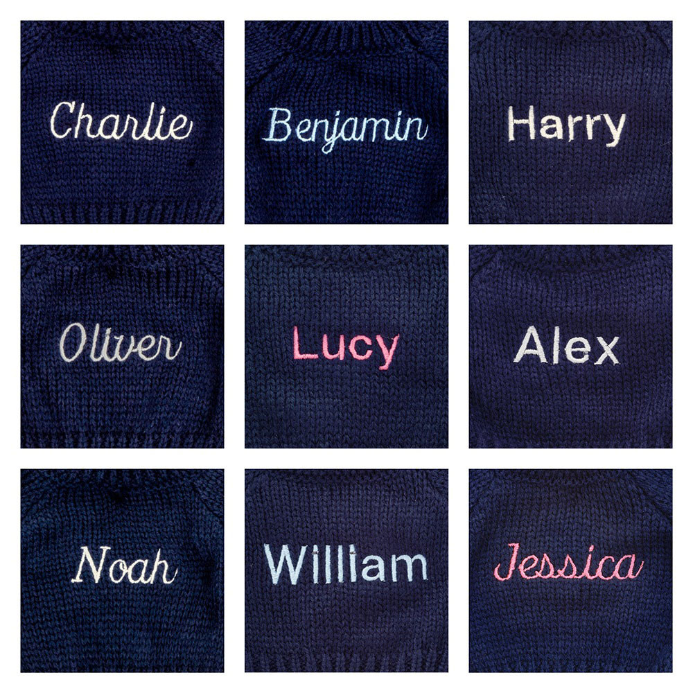 Bashful Lion with Personalized Navy Jumper