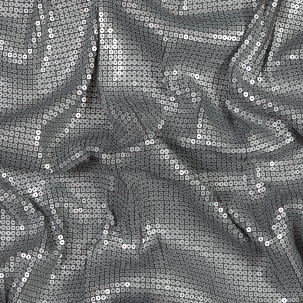 Jersey Knit with All-Over Circle Sequins - Silver - Joann Fabrics