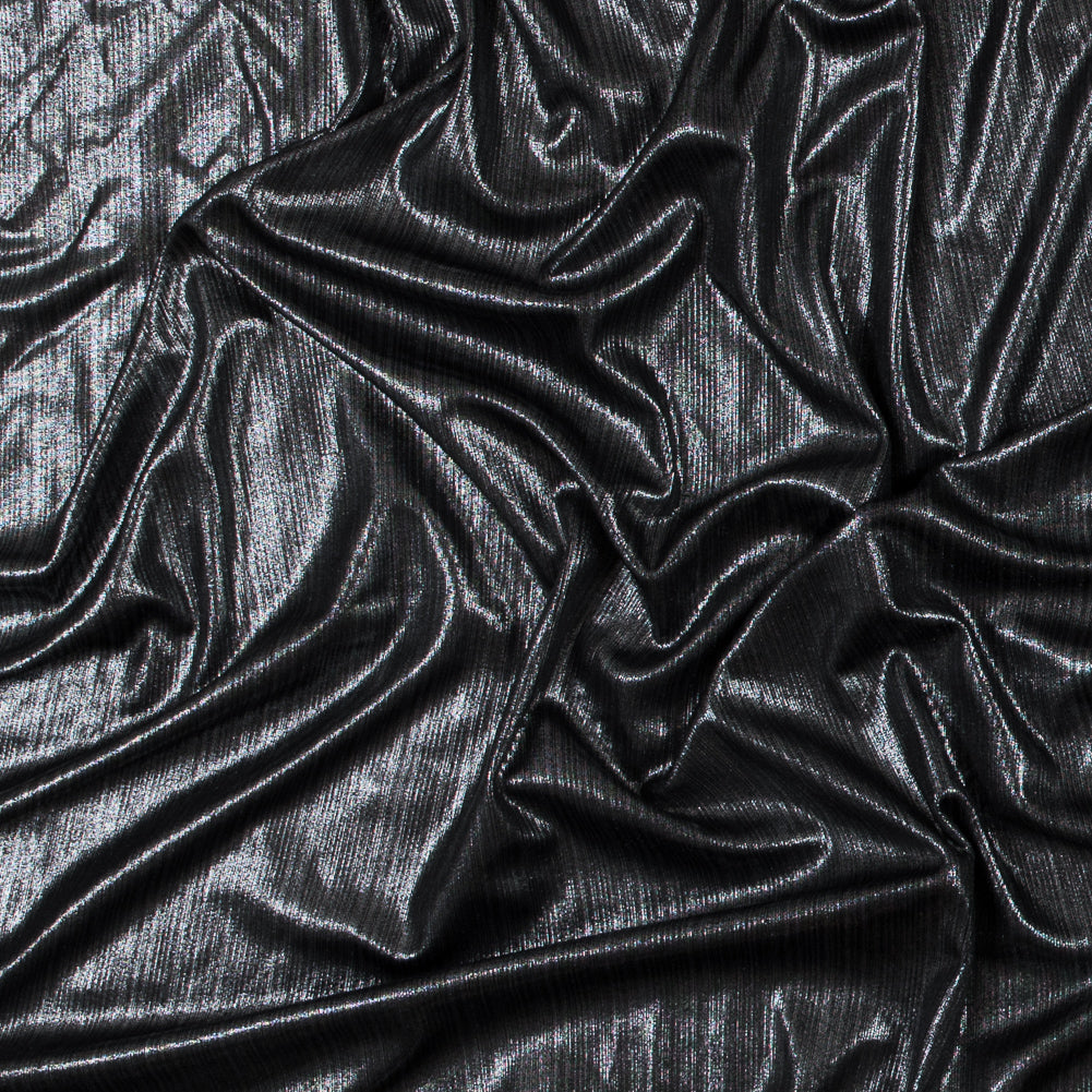 Textured All-Over Foil Knit - Metallic Silver - Lizabet Collection - Joann Fabrics