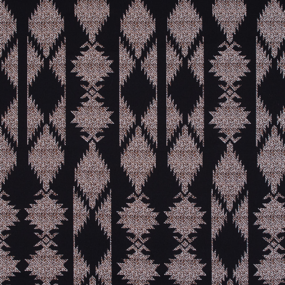 Black and Brown Geometric Stretch Cotton Twill - Joann Fabrics