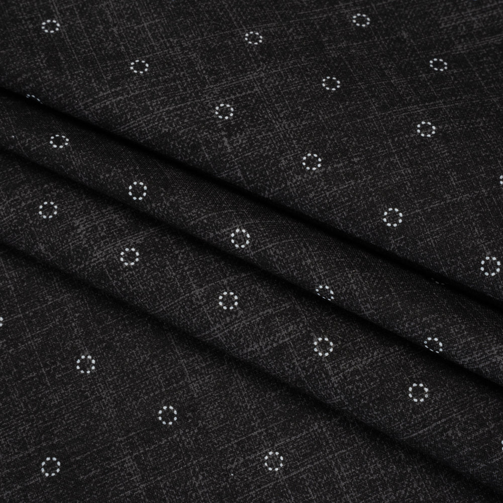 Printed Quilting Cotton by Ghazal Razavi for FIGO Studio - Black Stitches Circles - Stash Collection - Joann Fabrics