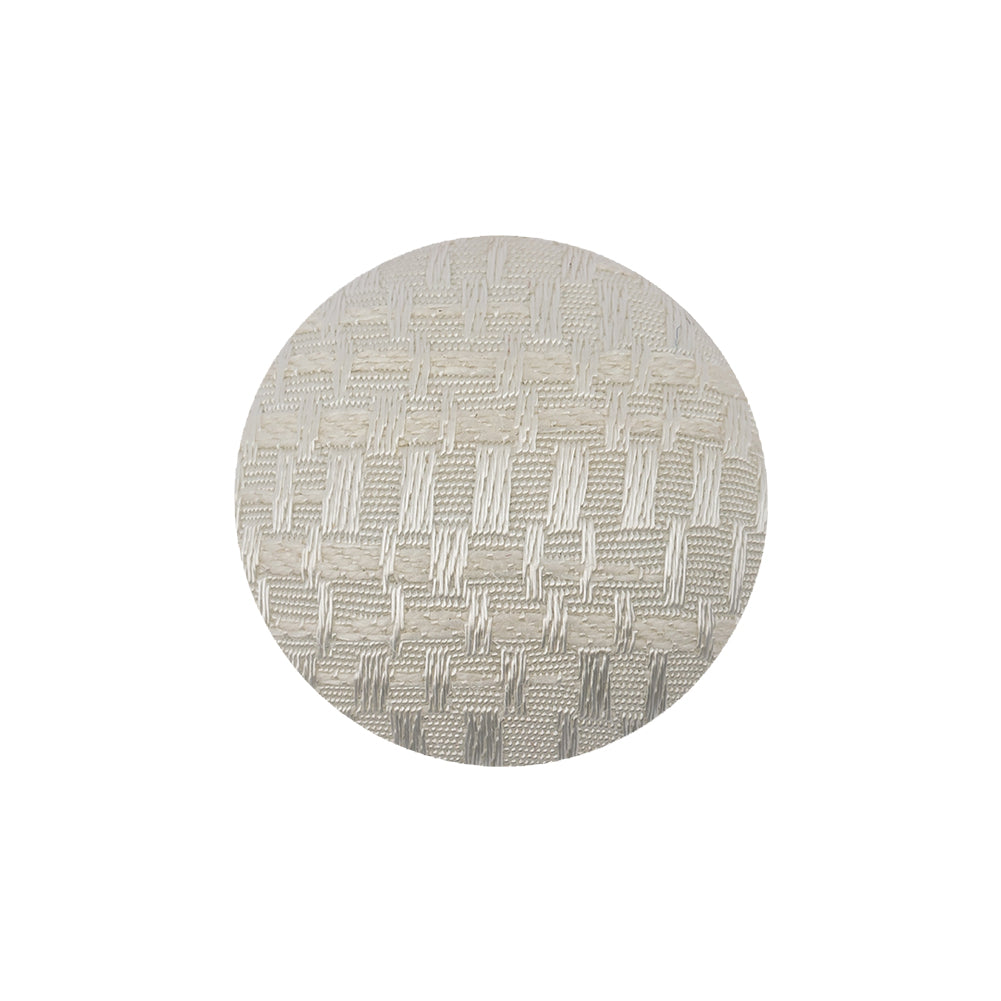 White Jacquard Fabric Covered Domed Cotton Blend Sew On Button - 36L/23mm - Joann Fabrics