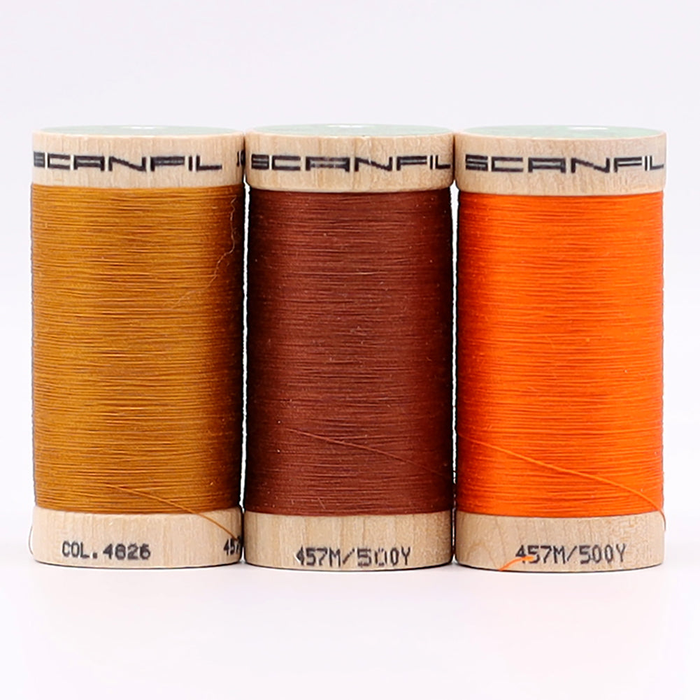 SCANFIL® 50wt Organic Pima Cotton Thread Trio Set - 3ct 500yd Spools - Harvest Hues - Joann Fabrics