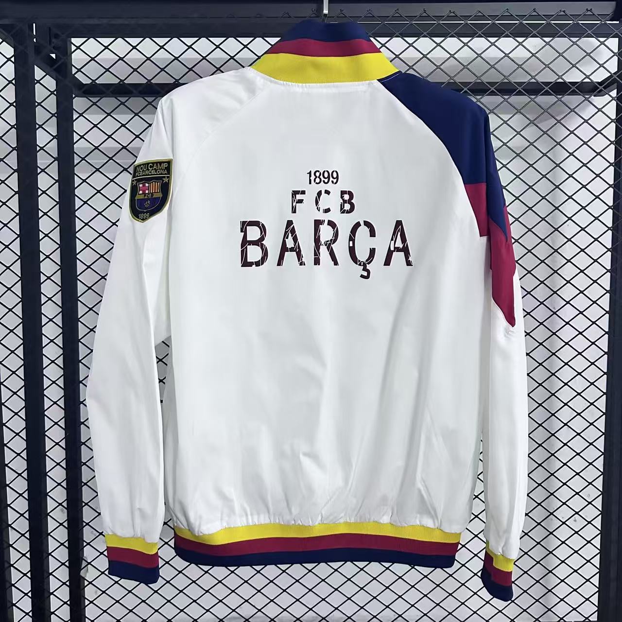 2025-2026 Barcelona Windbreaker White Jersey 1:1 Thai Quality