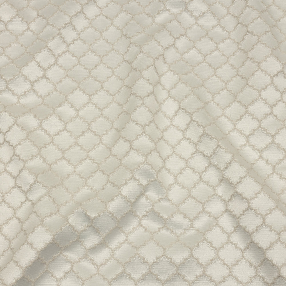 Cotton and Recycled Polyester Drapery Jacquard - Ivory Fancy Little Ogees - British Imported - Joann Fabrics