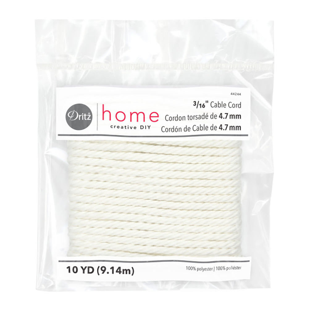 Dritz Home Cable Cord - White - 3/16