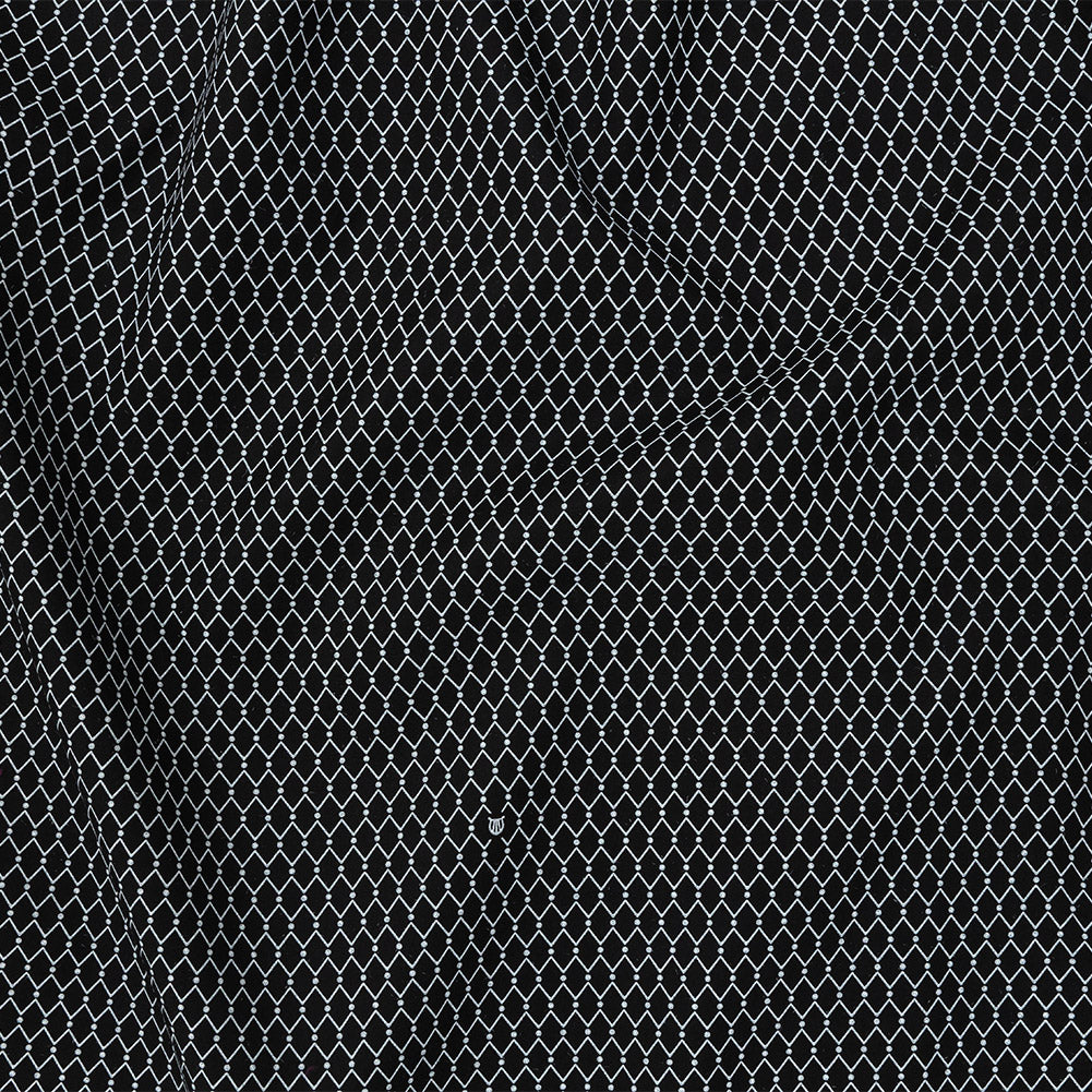 Italian Black and White Geometric Silk and Cotton Voile - Joann Fabrics