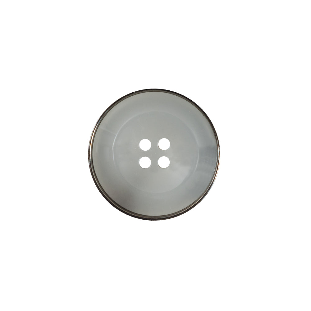 Italian Gray Metal Rimmed Plastic Button - 28L/18mm - Joann Fabrics