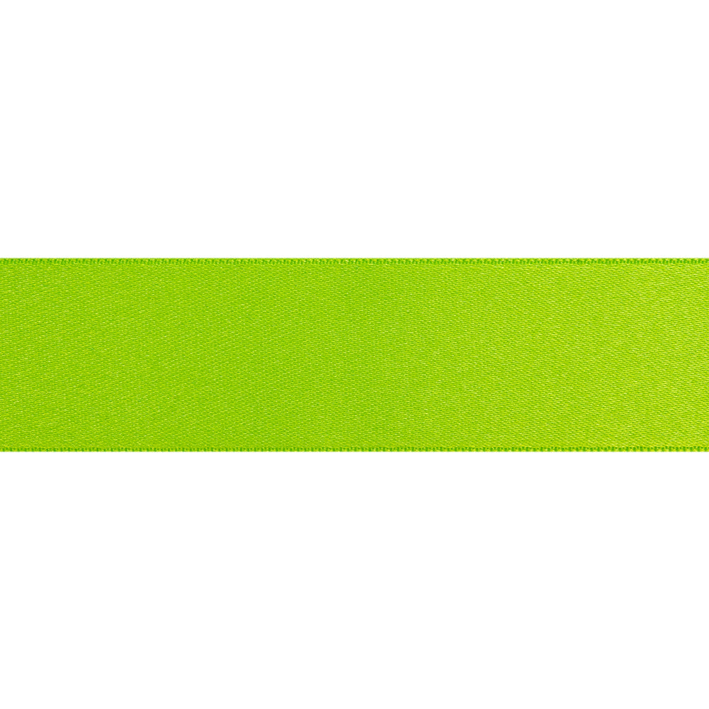 Neon Green Double Face French Satin Ribbon - 1