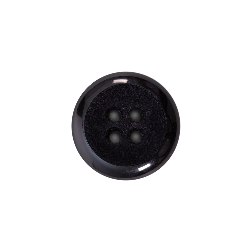 Italian Black 4-Hole Velvet-Faced Plastic Button - 28L/18mm - Joann Fabrics
