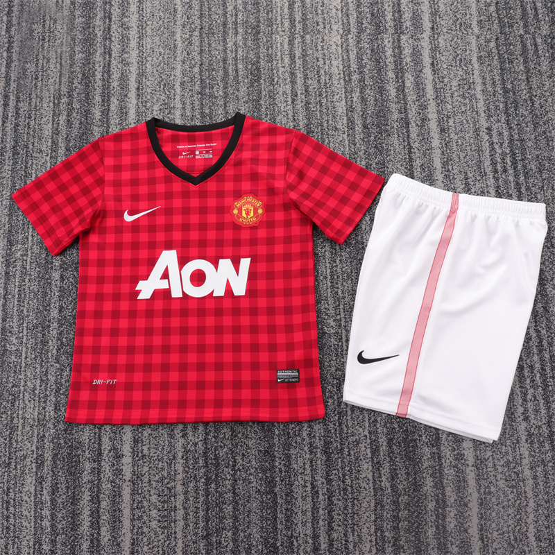 2012/2013 Retro Manchester United Home Football Shirt 1:1 Thai Quality Kids Size