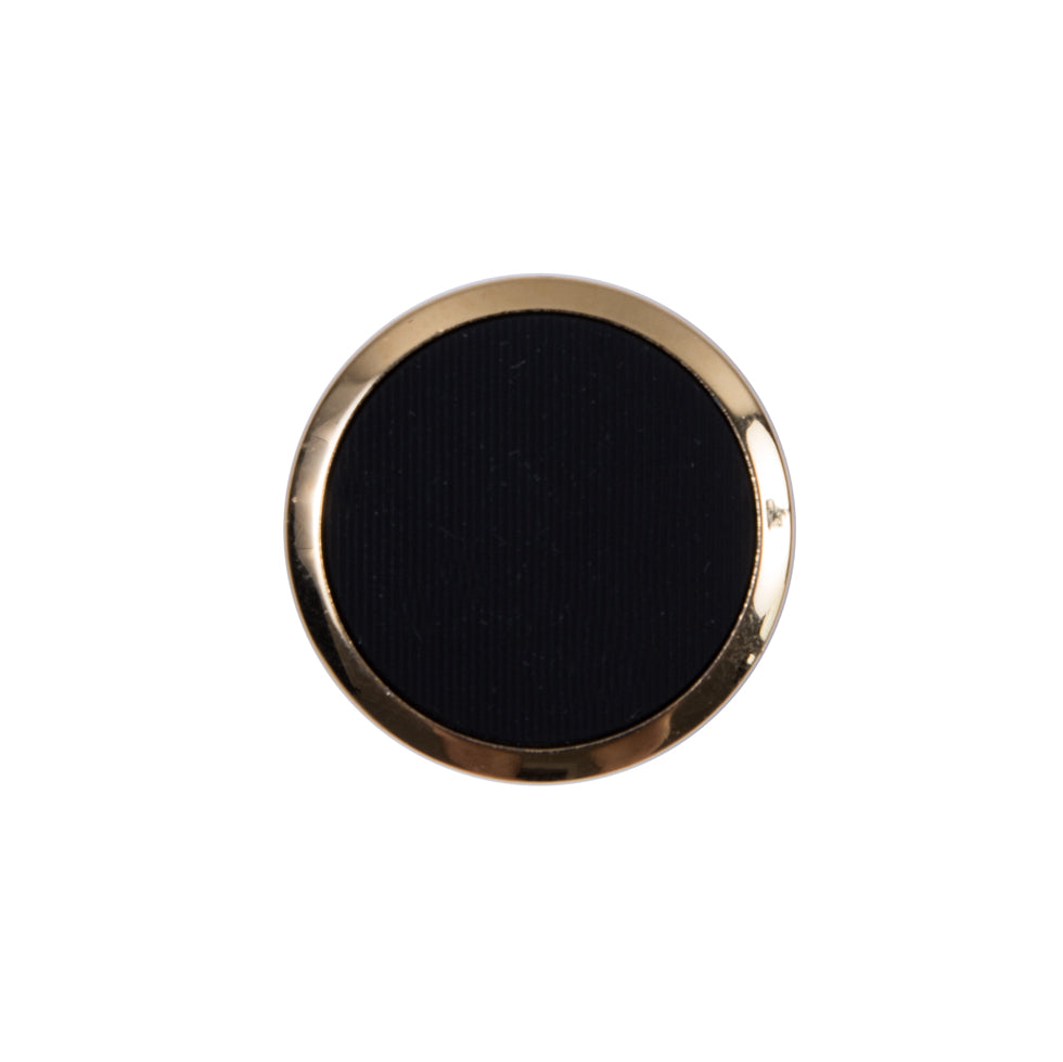 Italian Black and Gold Plastic Shank-Back Button - 30L/19mm - Joann Fabrics
