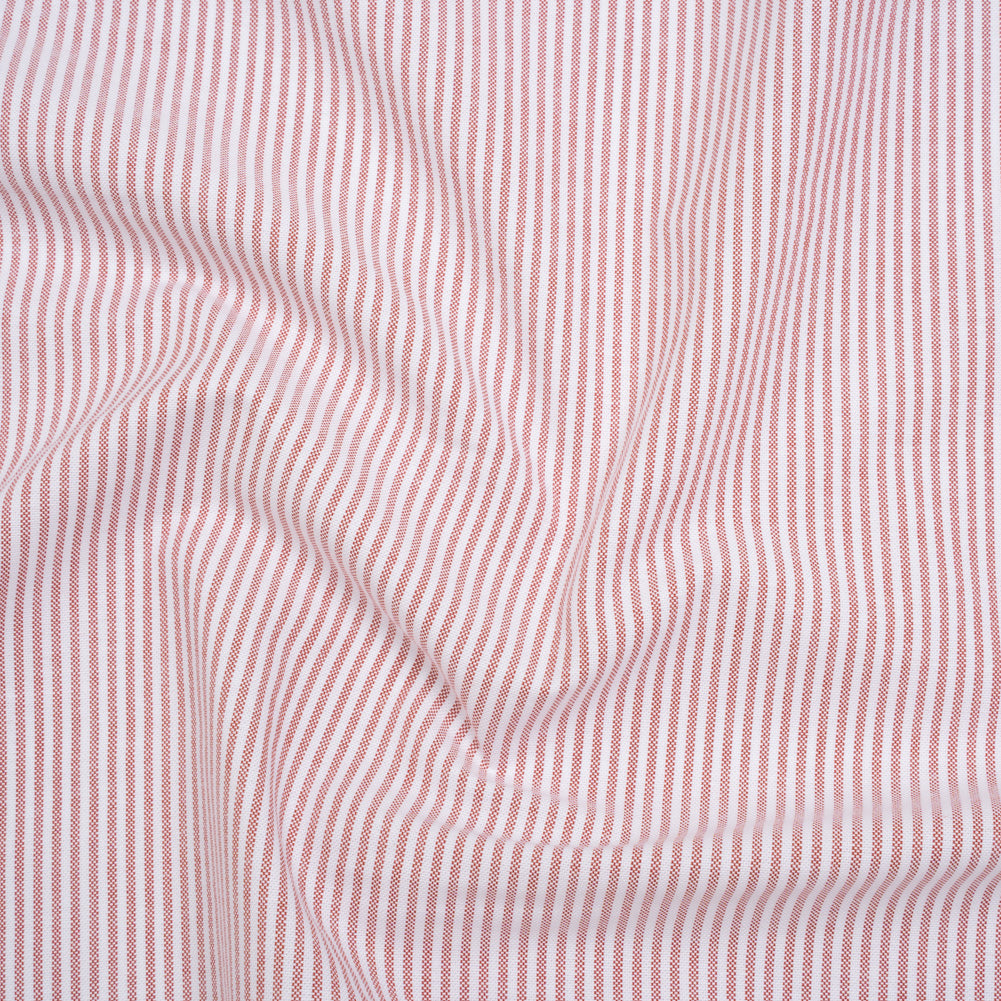 Cotton Oxford Shirting - Red and White Candy Stripes - Deadstock - Joann Fabrics