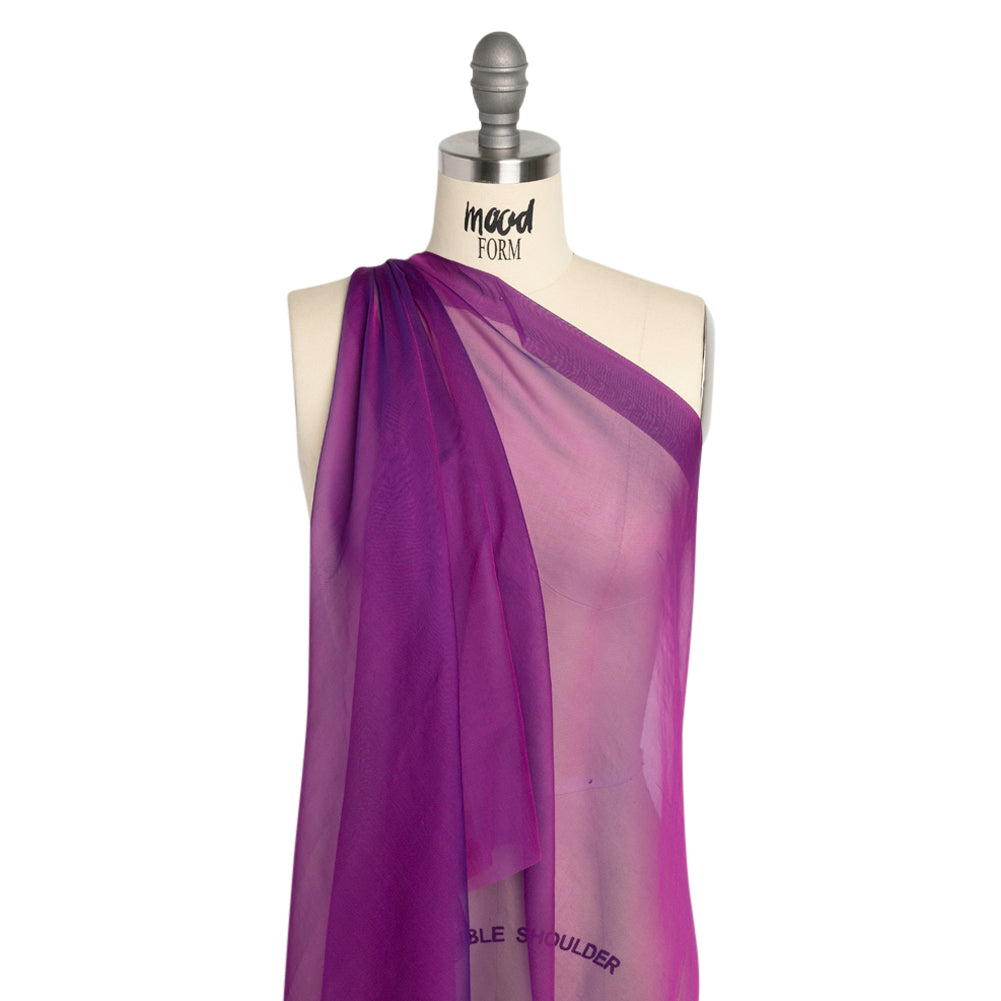 Chiffon-Like Silk Voile - Magenta and Navy Iridescent - Adelaide Collection - Joann Fabrics