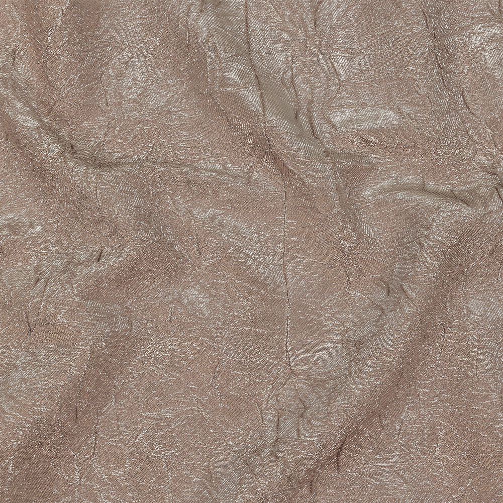 Astrolabe Metallic Silver and Rose Gold Crinkled Luxury Brocade with White Backing - Joann Fabrics