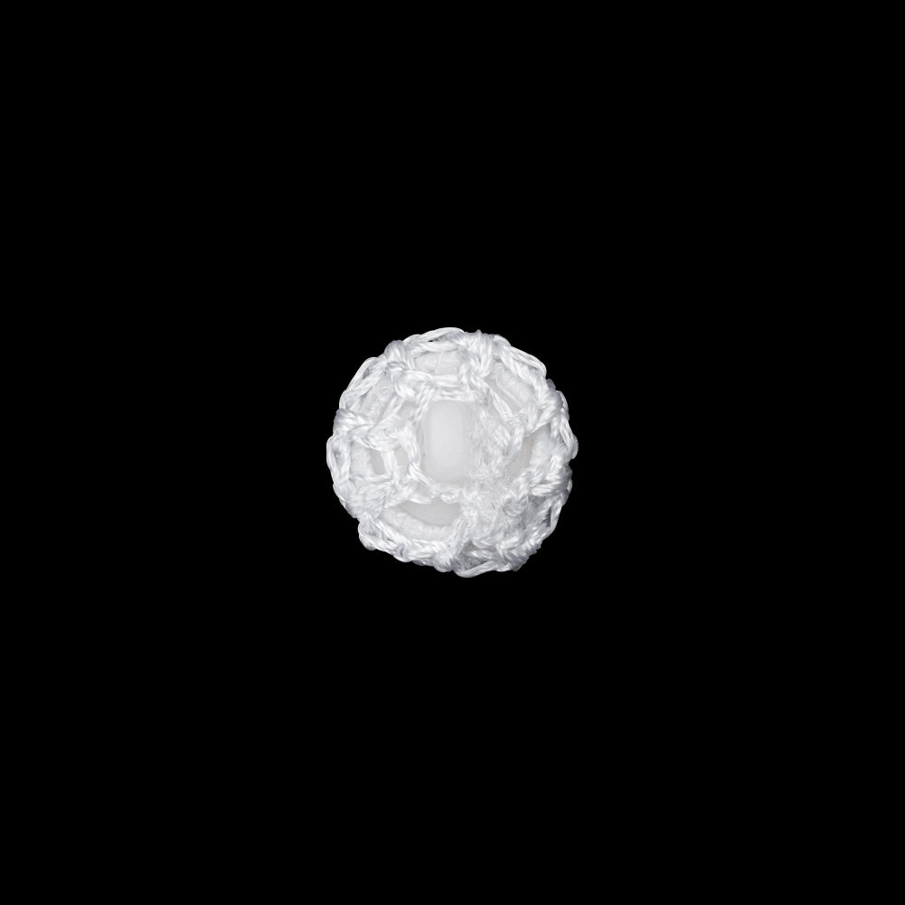 Optic White Crochet Fabric Covered Shank Back Button - 18L/11.5mm - Joann Fabrics
