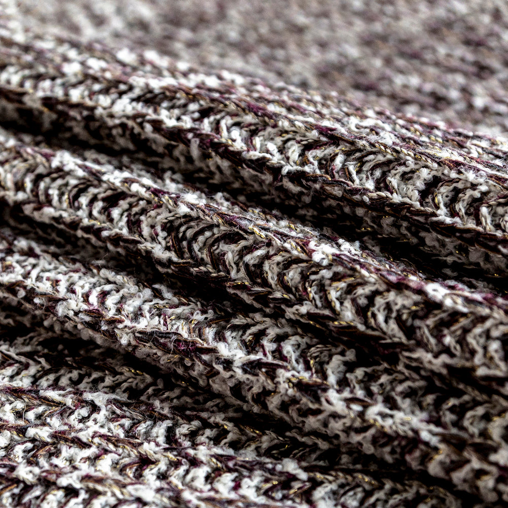 Italian White, Sangria and Metallic Gold Chunky Wool Knit - Joann Fabrics