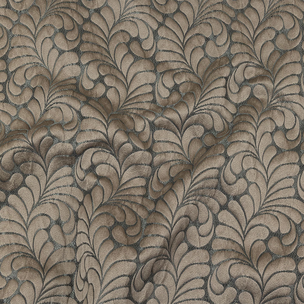 Satin-Faced Jacquard - Denim Fern Leaves - British Imported - Joann Fabrics