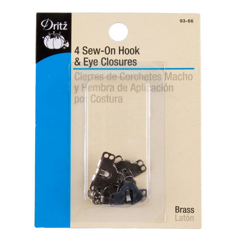 Dritz Black and Nickel Sew-On Skirt Hook & Eye Closures - 4ct - Joann Fabrics