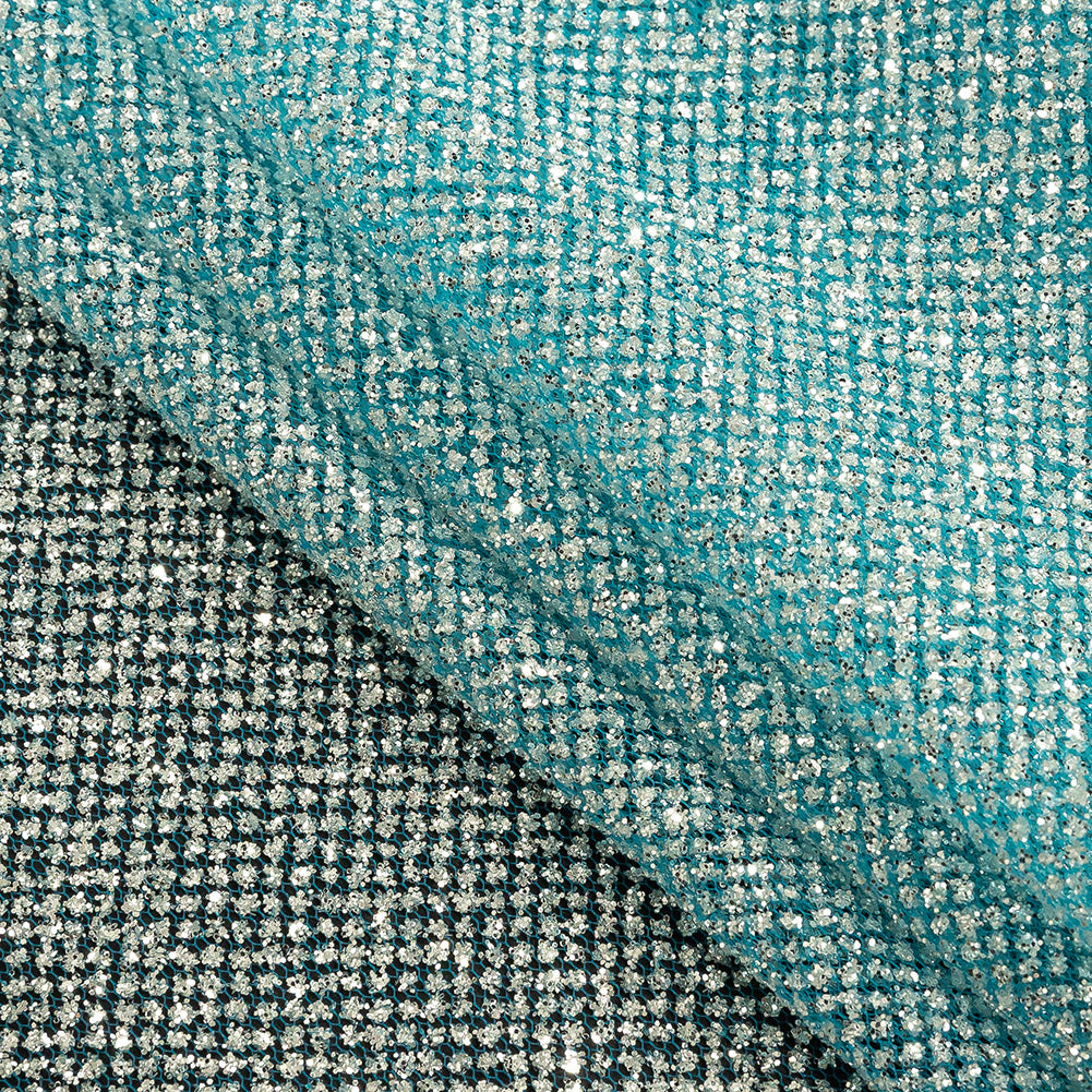 Tulle with Metallic Platinum Glitter - Barrier Reef - Platina Collection - Joann Fabrics