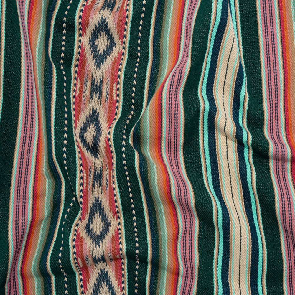 Arizona Teal Spiked Diamonds Southwestern Stripe Cotton Twill - Joann Fabrics