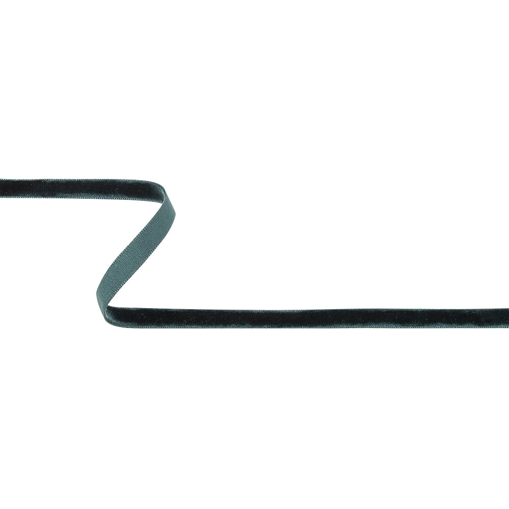 Deep Ocean Blue Single Face Velvet Ribbon - 0.3125