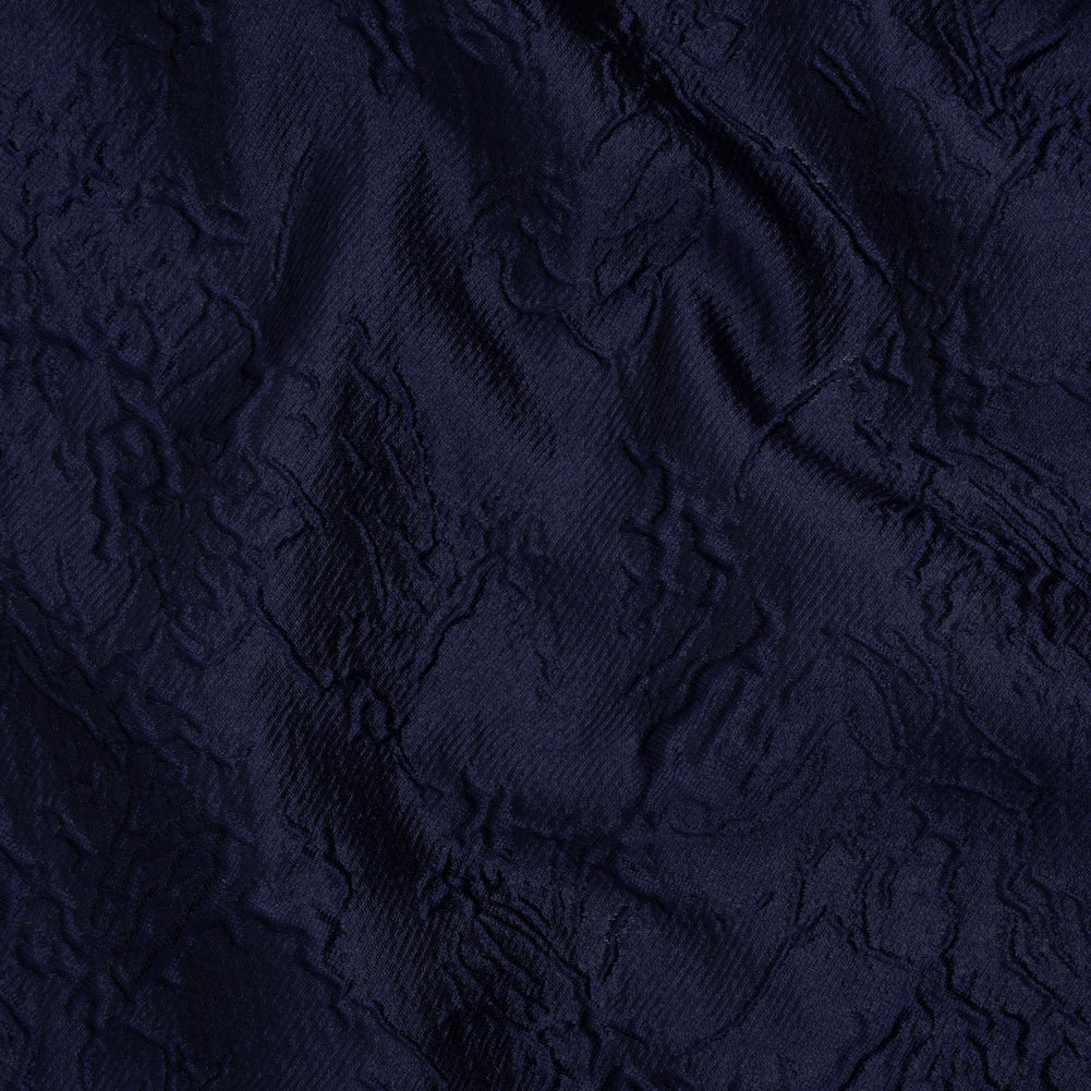 Polyester Brocade - Monochrome Midnight Navy Floral Drawings - Joann Fabrics