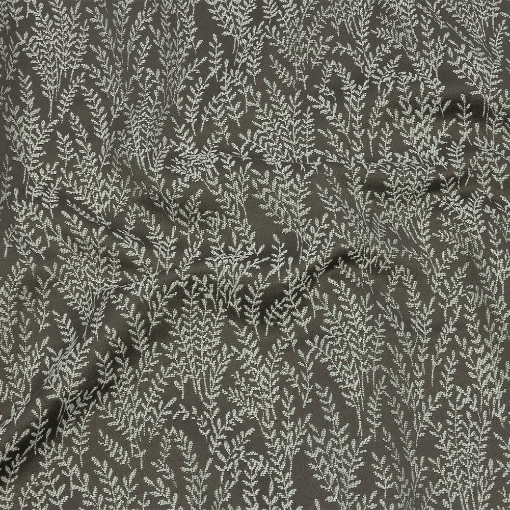 Drapery Jacquard - Grey Little Leaves - British Imported - Joann Fabrics