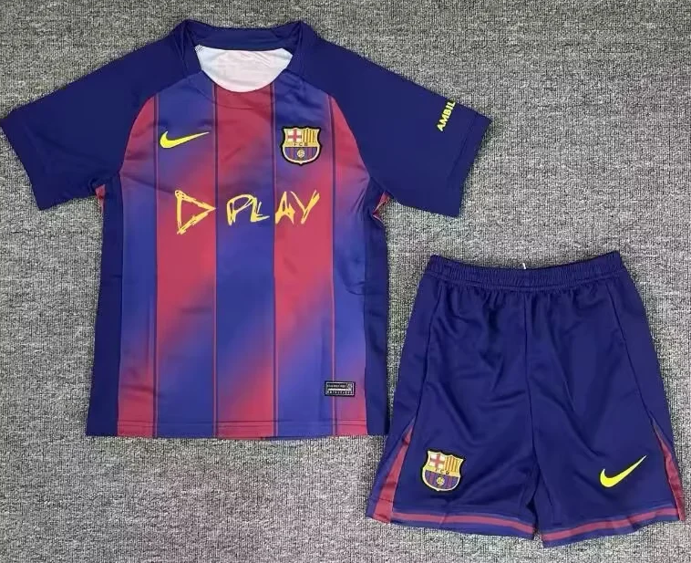 2025/2026 Barcelona Home Derby Special Edition Football Jersey 1:1 Thai Quality Kids Size