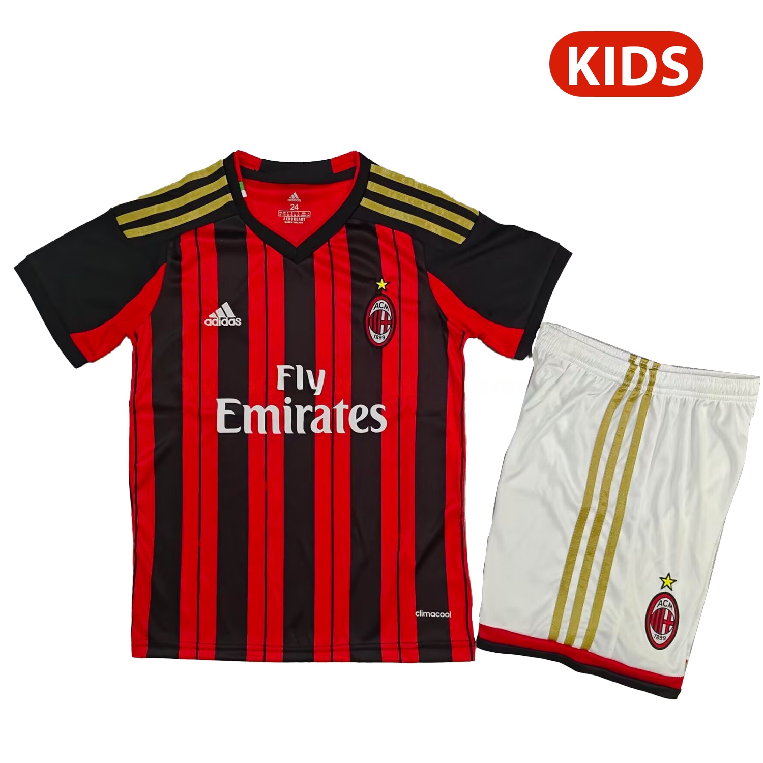 Retro AC Milan 2013-14 Home Kids Kit - UnitedFutballJersey