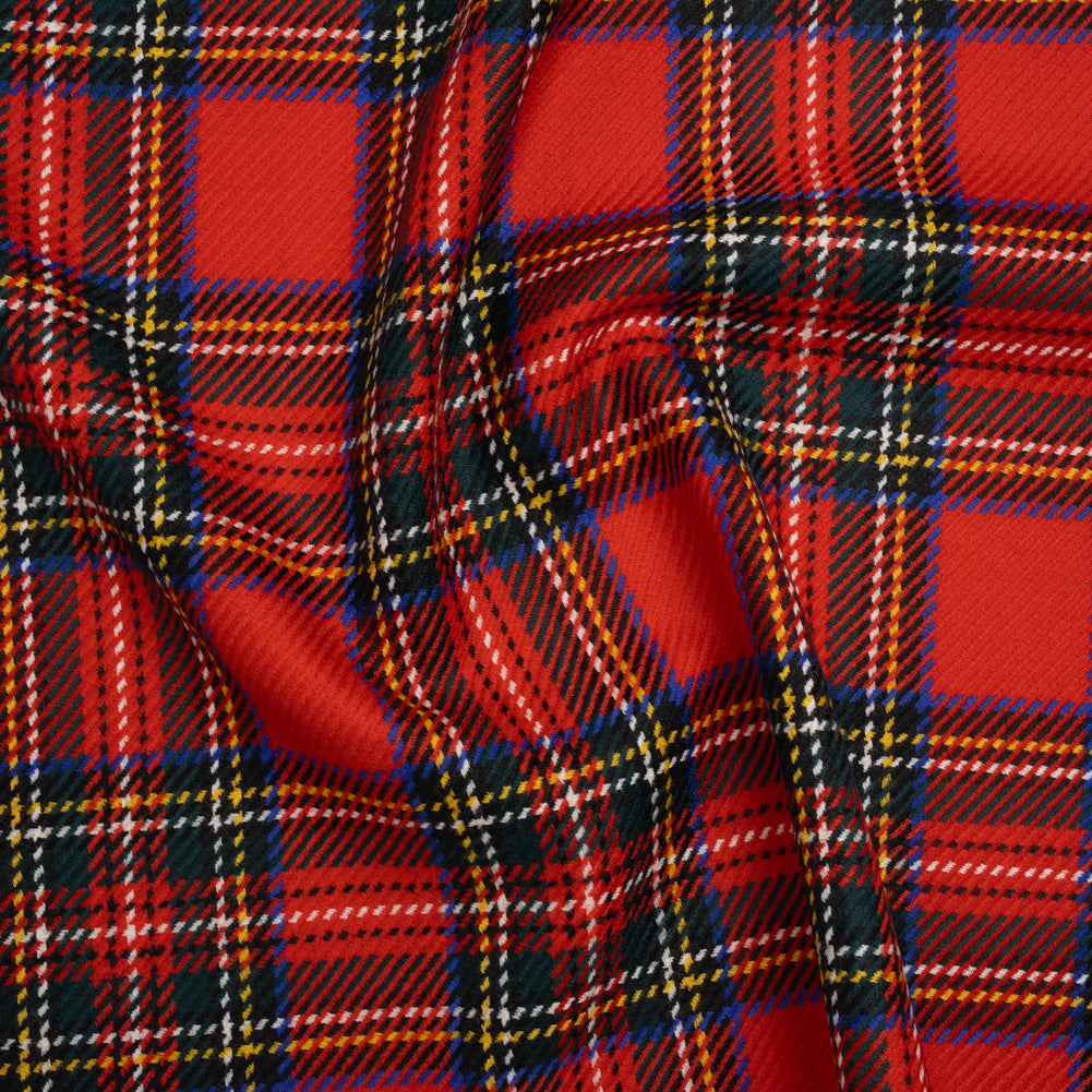 Heavy Virgin Wool Twill Made in Italy - Red, Blue and Green Plaid - Joann Fabrics