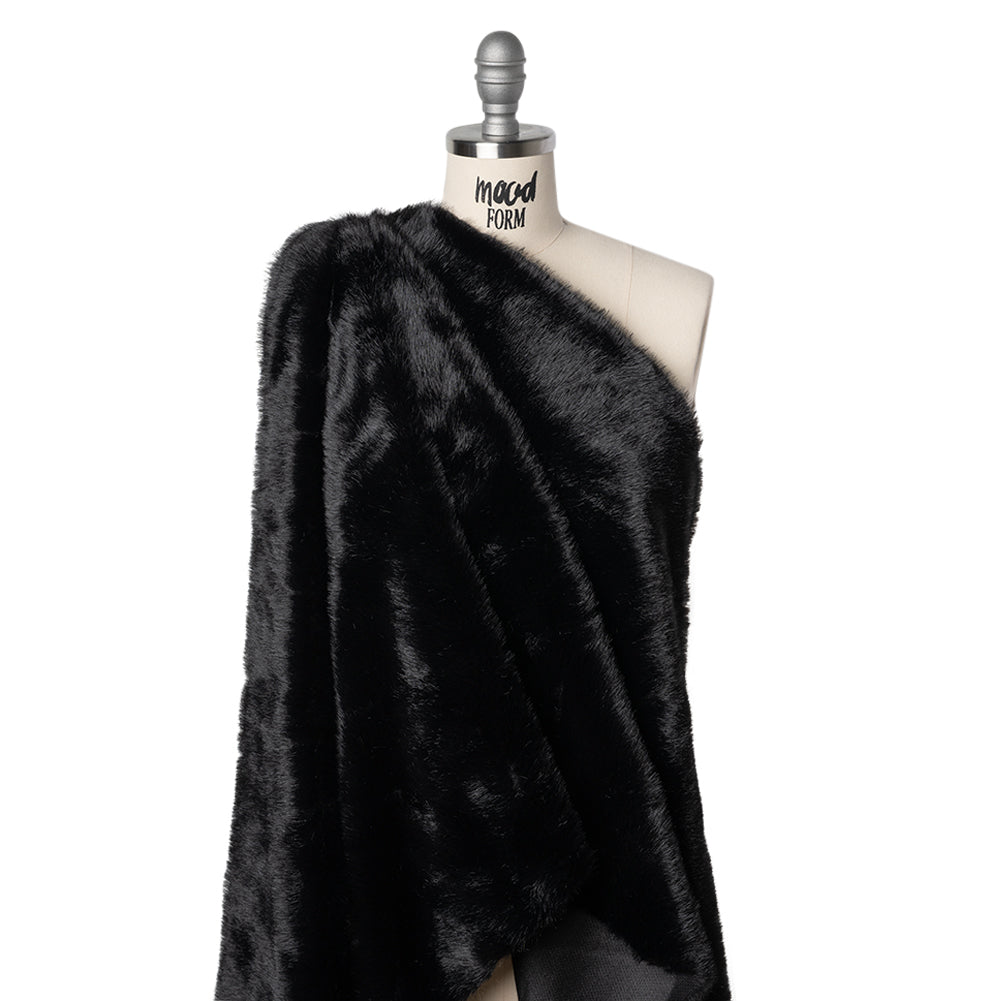 Medium Pile Recycled Polyester Faux Fur - Black - Joann Fabrics