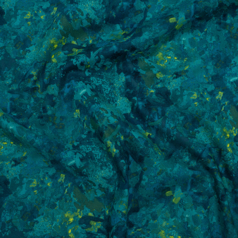 Printed Quilting Cotton by Deborah Edwards for Northcott Studio - Peacock Painterly Abstract - Chroma Collection - Joann Fabrics