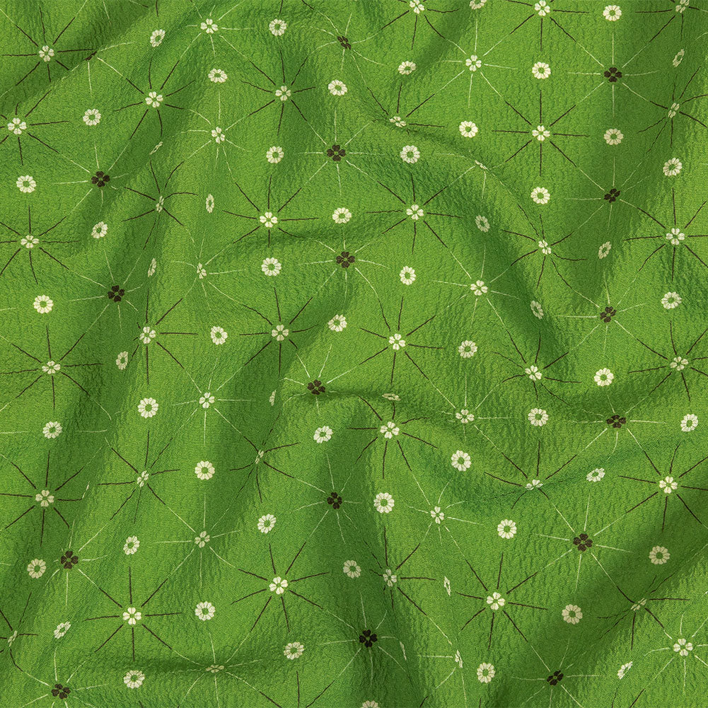Mood Exclusive Green Starburst Soul Stretch Polyester Seersucker - Joann Fabrics