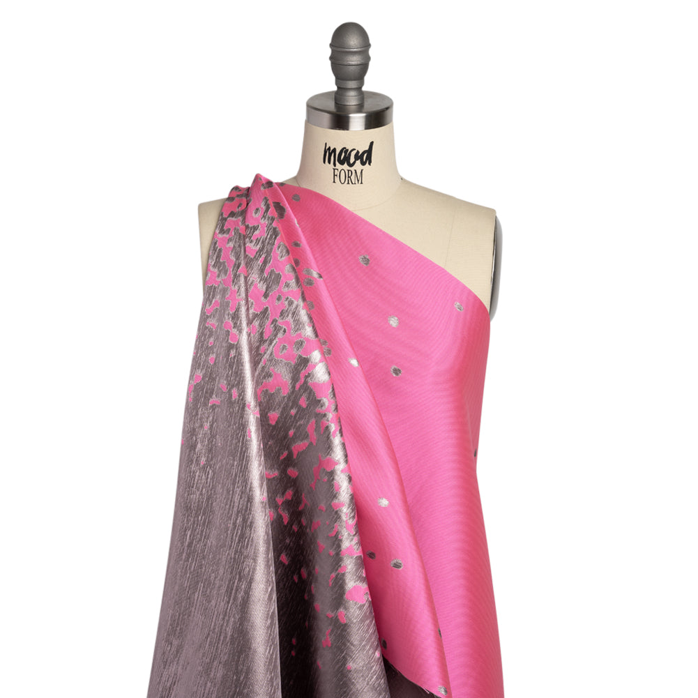 Metallic Hot Pink and Gray Spotted Gradient Luxury Brocade - Joann Fabrics