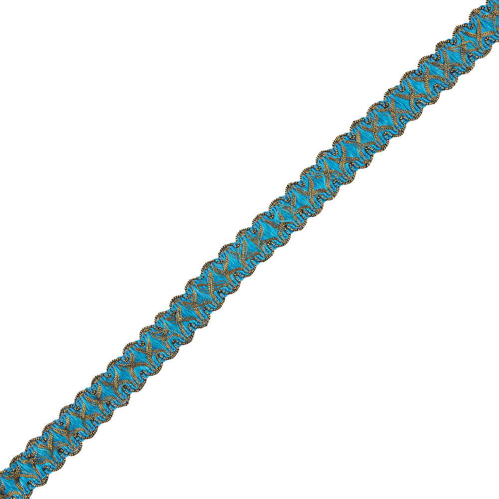 Turquoise/Gold Metallic Braid - Joann Fabrics