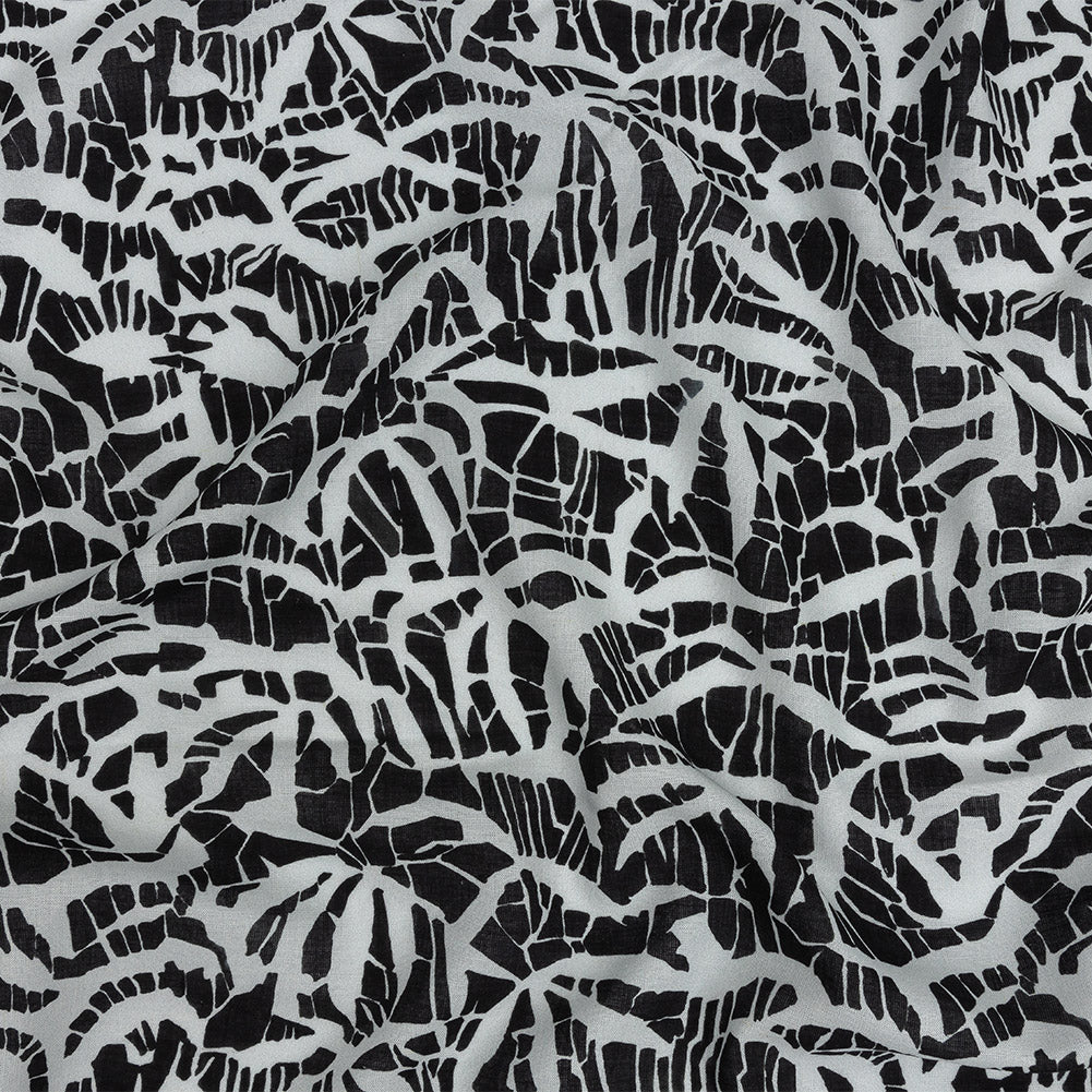 Lightweight Viscose-Linen Woven Print - Black and White Abstract - Mood Exclusive Shattered Glass - Joann Fabrics