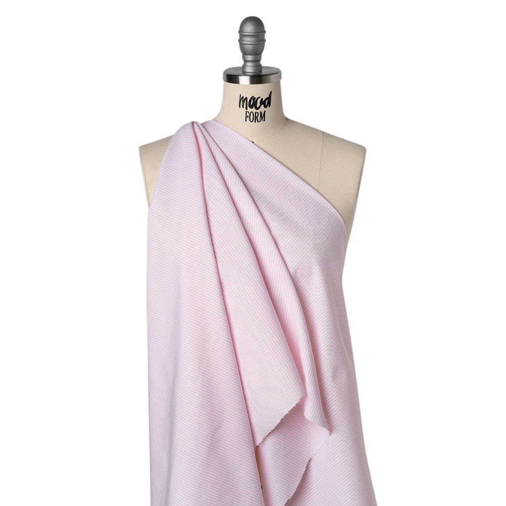 Cotton Shirting - Light Pink and White Candy Stripes - Designer Deadstock - Joann Fabrics